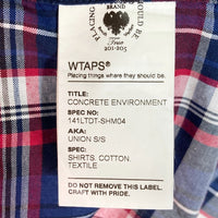 WTAPS ダブルタップス 141LTDT-SHM04 14SS UNION ユニオン チェック柄 半袖シャツ レッド sizeS 瑞穂店