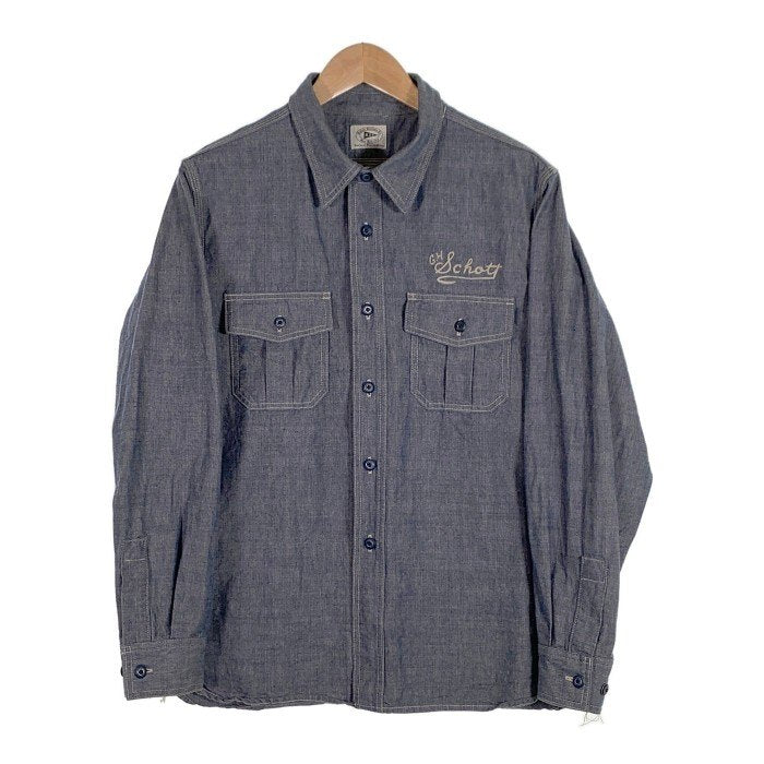 Schott ショット GLADHAND グラッドハンド ONE STAR BUTTONMAN WORK SHIRT シャンブレー ワークシャツ  ブルー Size L 福生店