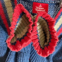 VIVIENNE WESTWOOD RED LABEL ヴィヴィアンウェストウッド レッドレーベル Vネック ライン セーター ネイビー size00 瑞穂店