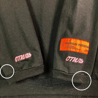 HERON PRESTON ヘロンプレストン モックネックT 風格刺繍 ロンT ブラック sizeM 瑞穂店
