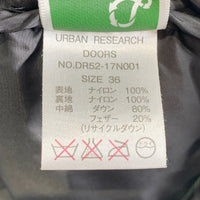 URBAN RESEACH DOORS アーバンリサーチドアーズ NANGA ナンガ ナイロン ダウンジャケット グリーン DR52-17N001 Size 36 福生店