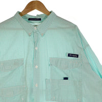 Columbia コロンビア PFG Fishing Plaid Bonehead Shirts フィッシングシャツ チェック ホワイト ライトグリーン Size 3X 福生店