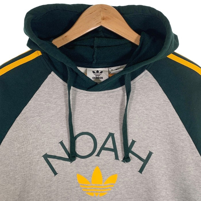 adidas アディダス 21AW NOAH ノア Striped Hoody ストライプフーディ プルオーバースウェットパーカー グレー グリーン  HC4305 Size 2XO 福生店