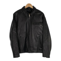 Schott ショット レザー 襟付 シングルライダースジャケット ワッペン ブラック ライニング有 441 BBB Size 40 福生店