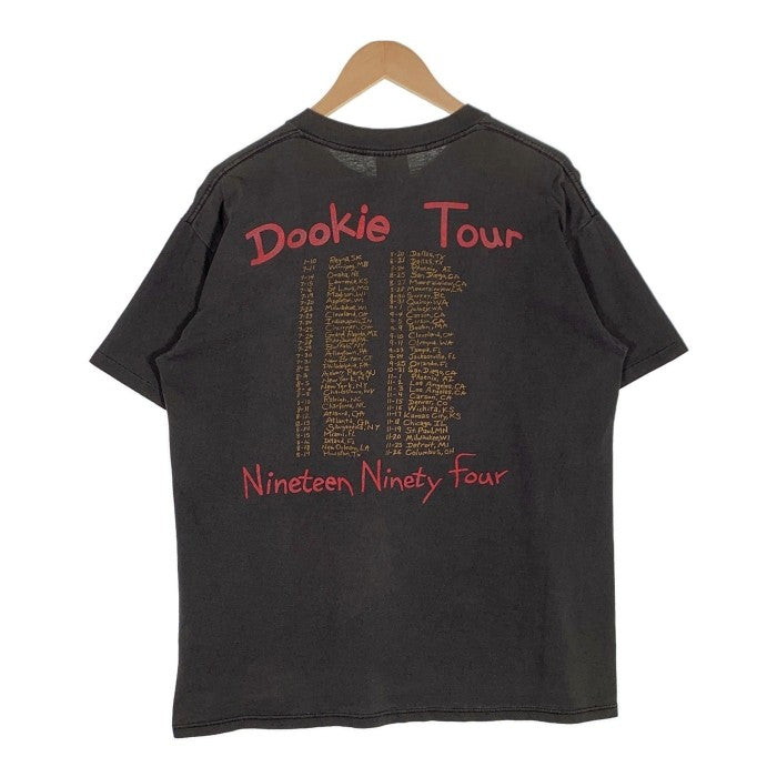 90's GREEN DAY グリーンデイ dookie Tour プリントTシャツ 両面 袖シングル 裾ダブル BROCKUM 1994コピーライト  ブラック Size L 福生店