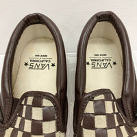 VANS バンズ SLIP-ON スリッポン レザー 編み込み チェッカー Black Coffee/Dune Woven Checkerboard VN-0IL51JV ブラウン size27.5cm 瑞穂店
