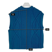 CLANE クラネ 21AW 11106-1082 3D CABLE SLIT KNIT VEST ウール ケーブル ニットベスト ブルー size2 瑞穂店