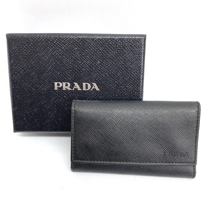 未使用品 極美品 PRADA プラダ □ キーケース 6連 サフィアーノレザー ...