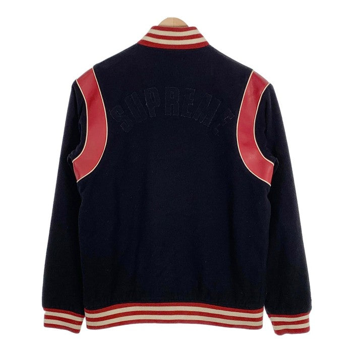 SUPREME シュプリーム 02AW New York Varsity Jacket バックアーチロゴ バーシティジャケット スタジャン ウール  ブラック レッド Size XL 福生店