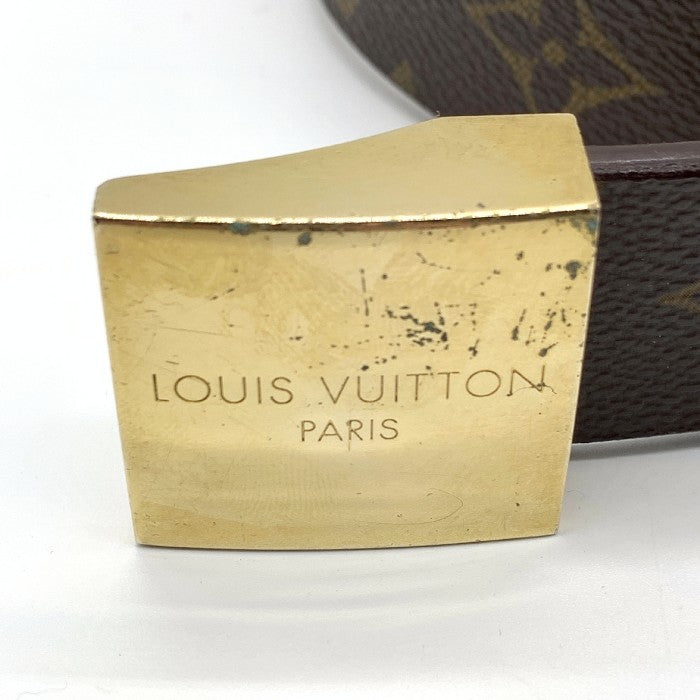 Louis Vuitton ルイヴィトン モノグラム サンチュール・キャレ ベルト メンズ ブラウン ゴールド Size 78-90cm 福生店
