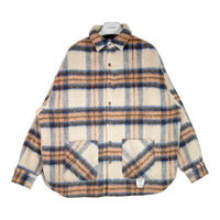 AVIREX アヴィレックス SHAGGY CHECK SHIRT シャギー チェック ウール混 シャツ ベージュ sizeL 瑞穂店
