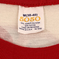 US古着 80's STP 総柄 プリントTシャツ トリム USA製 ホワイト Size M 福生店