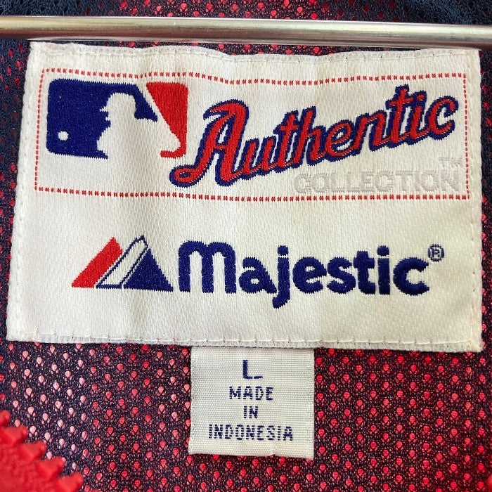 Majestic マジェスティック MLB セントルイス カージナルス CARDINALS ハーフジップ アノラック ナイロンジャケット  ナイロンプルオーバー レッド sizeL 瑞穂店