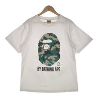 A BATHING APE アベイシングエイプ APE HEAD TEE ヘッド Tシャツ ホワイト カモフラージュ Size L 福生店