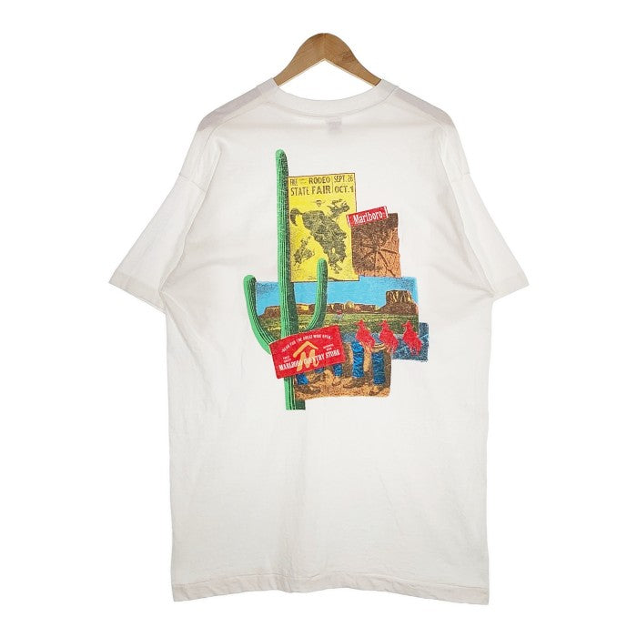 90's Marlboro マルボロ Pocket Tee ポケットTシャツ バックプリント サボテン ロデオ ホワイト FRUIT OF THE  LOOM Size XL 福生店