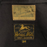 JOE McCOY ジョーマッコイ 30's SPORTS JACKET スポーツジャケット ホースハイド ブラック Size 34 福生店