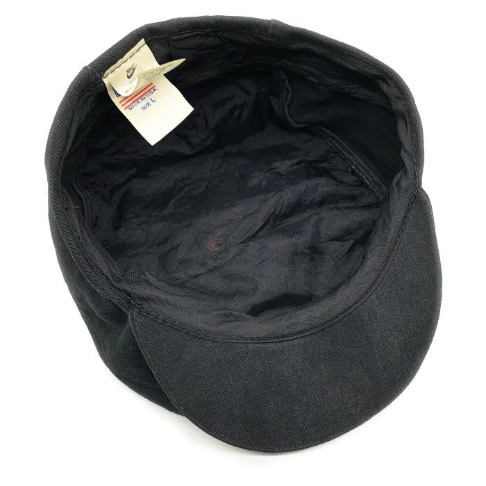 90's NIKE ナイキ コーデュロイ ハンチング ベレー帽 刺繡 ブラック