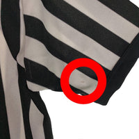 90's Dennis Rodman デニスロッドマン レフェリーシャツ ストライプ ハーフジップ ブラック ホワイト USA製 Size M 福生店