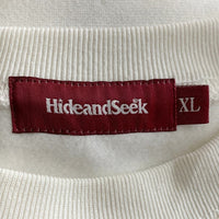 HIDE AND SEEK ハイドアンドシーク 23SS BORN FREE SWEAT SHIRT 刺繡 クルーネックスウェットトレーナー ホワイト HC-010623 Size XL 福生店