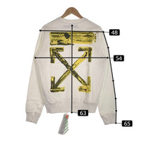 OFF-WHITE オフホワイト 19AW Acrylic Arrows Slim Crewneck アロー バックプリント ペイント スウェットクルーネックトレーナー ホワイト Size M 福生店