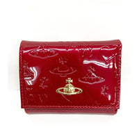 Vivienne Westwood ヴィヴィアンウエストウッド 13vv110 三つ折り財布 パテントレザー がま口 レッド 瑞穂店