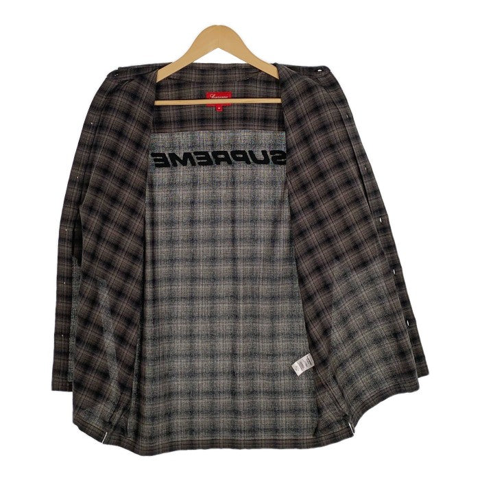 SUPREME シュプリーム 22SS Plaid S/S Shirts 半袖チェックシャツ バック刺繡ロゴ ブラック Size M 福生店