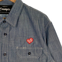 EXAMPLE エグザンプル 22SS BB BEAR CHAMBRAY WORK SHIRT シャンブレーワークシャツ Size XL 福生店