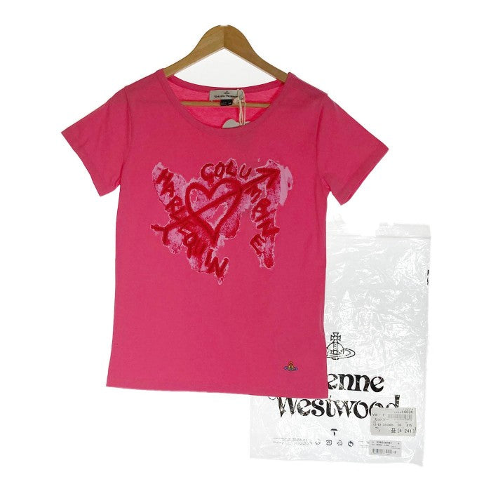 Vivienne Westwood ヴィヴィアンウエストウッド 12-01-391005 半袖 プリント オーブ 刺繍 Tシャツ カットソー ピンク  sizeS 瑞穂店