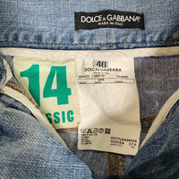 DOLCE&GABBANA ドルチェ&ガッバーナ 14 CLASSIC ダメージ加工 クラッシュ デニムパンツ ロゴプレート G3H4TD Size 46 福生店