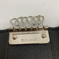 BVLGARI ブルガリ 30422 ブルガリブルガリ リング型ロゴクリップ レザー 6連 キーケース ブラック 瑞穂店