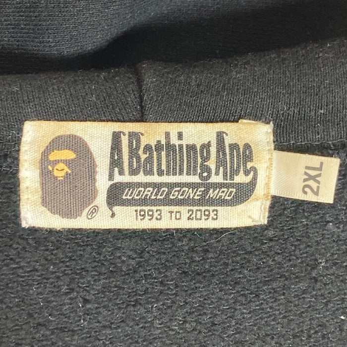 A BATHING APE アベイシングエイプ EAGLE FULL ZIP HOODIE 刺繍 フルジップパーカー 001ZPG201020X  ブラック size2XL 瑞穂店