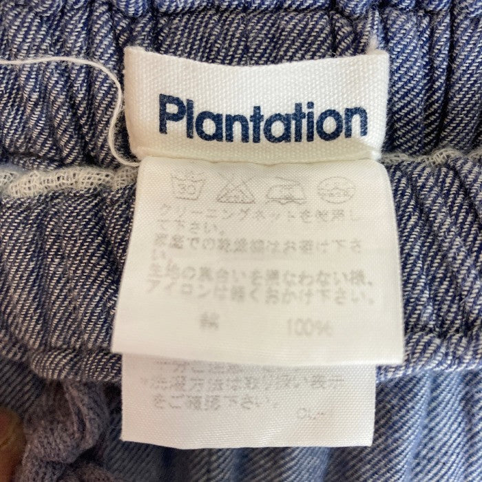 plantation プランテーション ガーゼ素材ワイドパンツ ブルー sizeM 瑞穂店