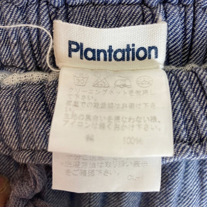 plantation プランテーション ガーゼ素材ワイドパンツ ブルー sizeM