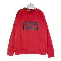 SY32 by SWEET YEARS エスワイサーティトゥバイスィートイヤーズ タグ付き ダブルニット ニットプルオーバー ボックスロゴスウェット 8106 レッド sizeXL 瑞穂店