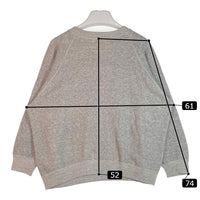 US古着 60~70’S ZIG ZAG プリント ラグランスリーブ クルーネック スウェット トレーナー グレー Size S相当 瑞穂店