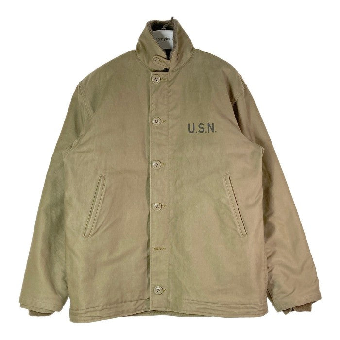 CAB CLOTHING キャブ クロージング NAVY DEPARTMENT N5sx 1488 N-1 ミリタリー デッキ ジャンパー ブルゾン  ジャケット Jacket カーキ sizeXL 瑞穂店