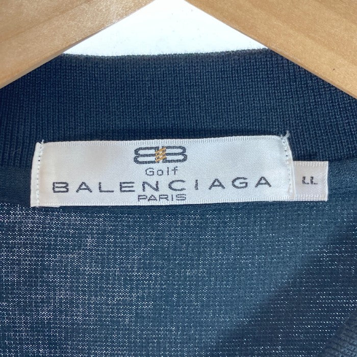 ★バレンシアガ ロゴ入ポロシャツ D-OS 4222 ブラック size:LL