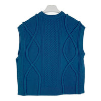 CLANE クラネ 21AW 11106-1082 3D CABLE SLIT KNIT VEST ウール ケーブル ニットベスト ブルー size2 瑞穂店