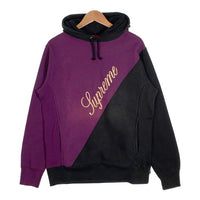SUPREME シュプリーム 12AW Split Hooded Sweatshirt スプリット プルオーバースウェットパーカー パープル ブラック Size M 福生店