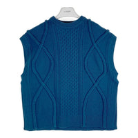 CLANE クラネ 21AW 11106-1082 3D CABLE SLIT KNIT VEST ウール ケーブル ニットベスト ブルー size2 瑞穂店