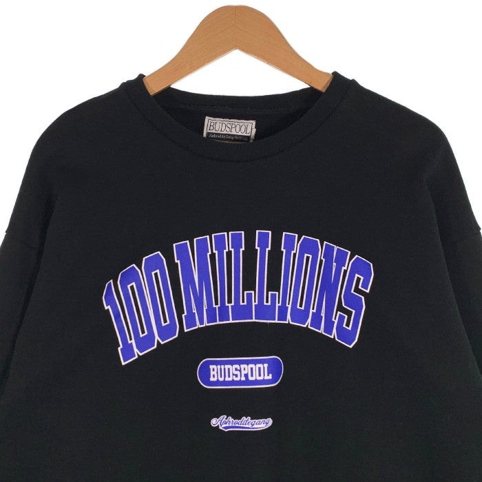 BUDSPOOL バッズプール 100 MILLIONS スウェットクルーネックトレーナー ブラック Size XL 福生店