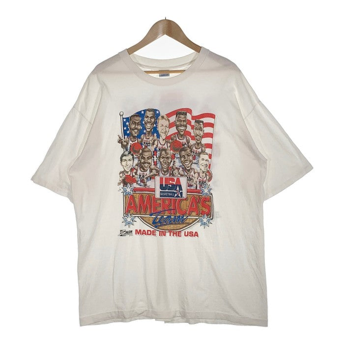 90's 1992 USA BASKETBALL バスケットボール ドリームチーム 両面プリント Tシャツ ホワイト SALEM Size XXL  福生店