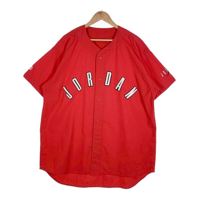 90's NIKE ナイキ JORDAN ジョーダン ベースボールシャツ 刺繍 レッド Size XL 福生店