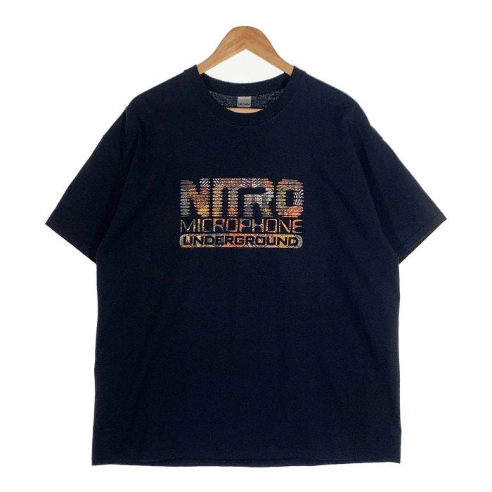 NITRO MICROPHONE UNDERGROUND ニトロマイクロフォンアンダーグラウンド raidback fabric ロゴプリント  Tシャツ ブラック Size XL 福生店