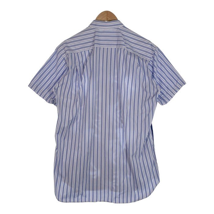 COMME des GARCONS SHIRT コムデギャルソンシャツ 切替 開襟シャツ ヤシの木 ストライプ ブルー S24038 Size M  福生店