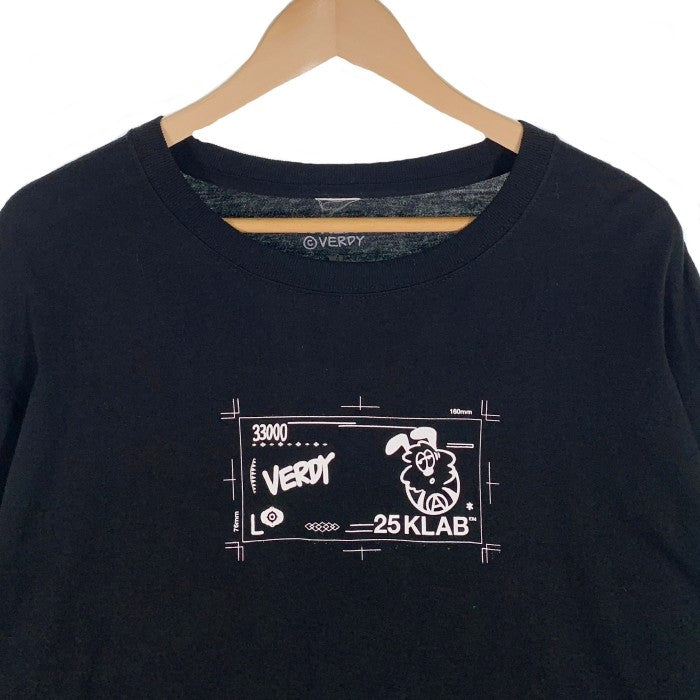 VERDY ベルディ 25KLAB プリント ロングスリーブTシャツ ブラック Size XL 福生店