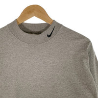 90's NIKE ナイキ モックネック ロングスリーブTシャツ ネック刺繍 グレー USA製 Size L 福生店