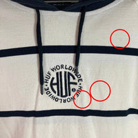 HUF ハフ パーカー ボーダー オフホワイト sizeL 瑞穂店