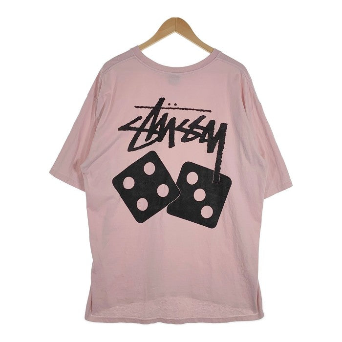 STUSSY ステューシー ダイス プリントTシャツ サイコロ ピンク Size XL