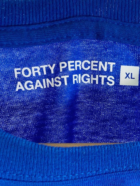 FORTY PERCENT AGAINST RIGHTS フォーティーパーセントアゲインストライツ Tシャツ ブルー sizeXL 瑞穂店